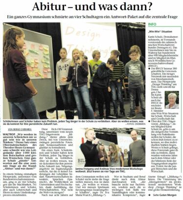 Zeitungsartikel "Abitur und was dann" (02.12.2015)